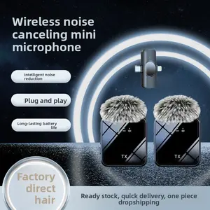 Y5 wireless noise-canceling microphone mini lapel mic for live streaming and video recording, noise-reducing compact microphone