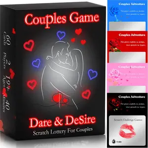 Scratch Off Card Couples Games for Adults - 60 Spicy Romantic Couple Imtimacy Date Night Ideas Card Game for Dating, Valentine's Gifts Cards for Couples, Deep Connection Bedroom Game