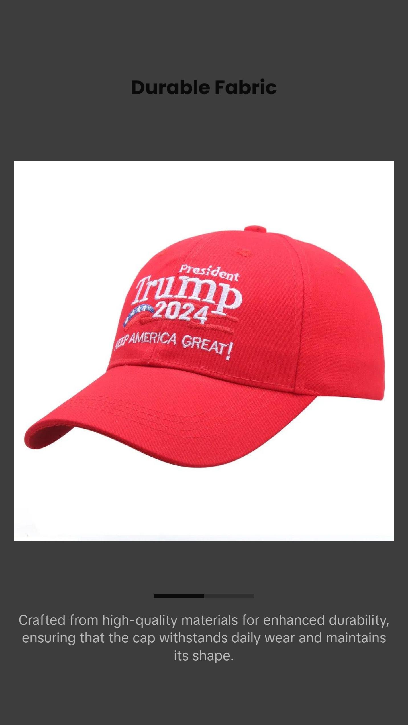 Keep America Great 2024 - Embroidered Trump Baseball Cap