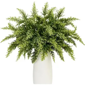 30 Realistic Touch Artificial Pine Branches, Gradient Fake Pine Leaves for Christmas Vase Filler Crafts Home Decor, Durable Plastic No Maintenance Tabletop Decoration, Artificial Faux Greenery