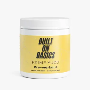 Built On Basics Prime Yuzu Pre-Workout Energy Powder - Sugar-Free Yuzu Flavor, Balanced Caffeine & L-Theanine, Nutrient-Rich for Focus & Performance