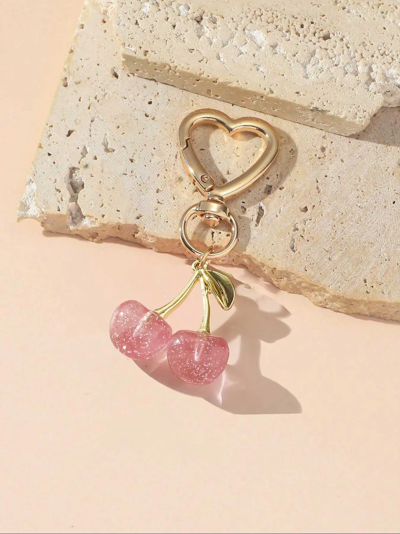Cute Cherry Design Keychain, Fashionable Keychain for Women & Girls, Trendy All-match & Exquisite Keychain for Birthday Gift
