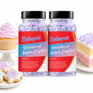 Bakerpan 2 Pack Pastel Pearlized Sugar Sprinkles for Baking - 5 oz Coarse Sparkling Decorating Sugar Crystals for Baking Topping, Cookies, Cupcakes & Cake Pops