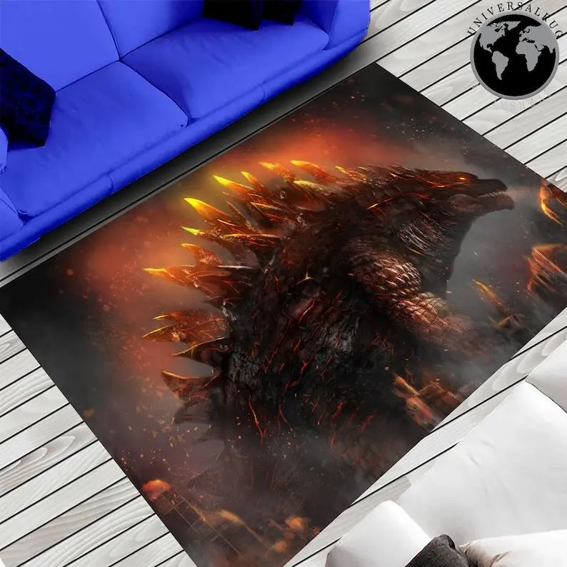Godzilla Rug,Godzilla Themed Rug,Godzilla Design Rug,Godzilla Pattern Rug,Godzilla Carpet,Monster Rug,Popular Rug,Trendy Rug,Gift For Him