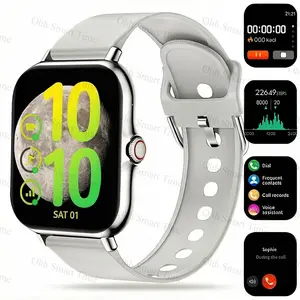 Multifunctional smartwatch for men and women - wireless call/text alerts, custom watch face, multiple sports modes, remote camera and music playback, metal body with silicone strap, compatible with Android and iPhone - perfect holiday gift