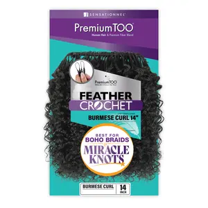 Sensationnel Human Hair Blend Crochet Braids Premium Too Feather Crochet Burmese Curl 14"