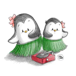Hula 'Guins - Art Print