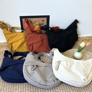 Stylish Nylon Dumpling Crossbody Bag for Women & Students, Japanese Style Large Capacity Shoulder Bag, Lightweight Casual Purse Perfect for School, Travel, Outings, Shopping & Daily Casual Activities