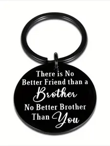 2pcs Brother Keychain Pendant Gift, Christmas Birthday Friendship Gift, Graduation Gift, Inspiration Gift, Gift for Brother's Family, Men's Gift
