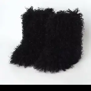 Women's Curly  Fur Boots - Comfortable Footwear for Walking, Ideal for Winter Season, Soft Fur Material - Bridal, Girl, Walking Shoes