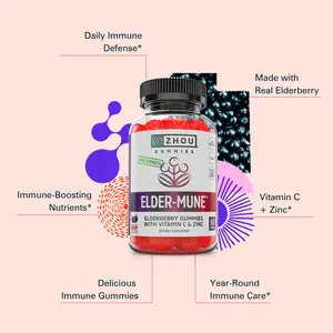 Zhou Elder-Mune Elderberry Gummies for Adults and Kids – European Elderberry, Vitamin C & Zinc Supplement for Immune Support