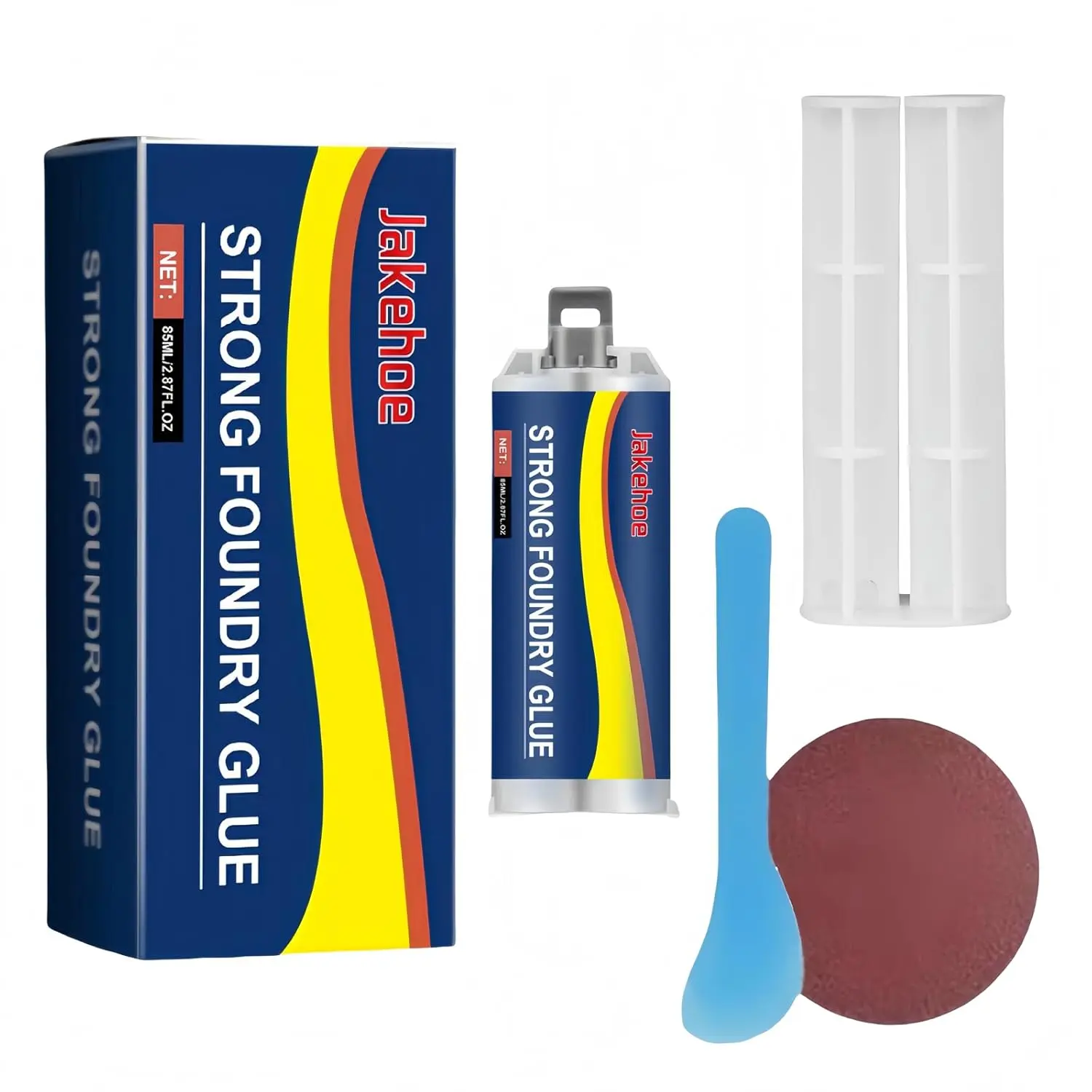 1/2PCS Industrial Strength Epoxy Adhesive – Strong Foundry Glue with 5-Min Quick Cure, High-Temp Resistant Metal Repair, Gap Filler for Iron, Steel & Aluminum, Ideal for Automotive, Plumbing & Heavy-Duty Fixes, Durable Impact-Resistant Bond