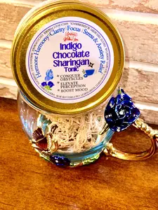 2Pack Bundle: Indigo Chocolate Sharingan Tonic Tea for Stress & Anxiety Relief and Mood Enhancement (Sea Moss, Bladderwrack, Herbs + Adaptogens)