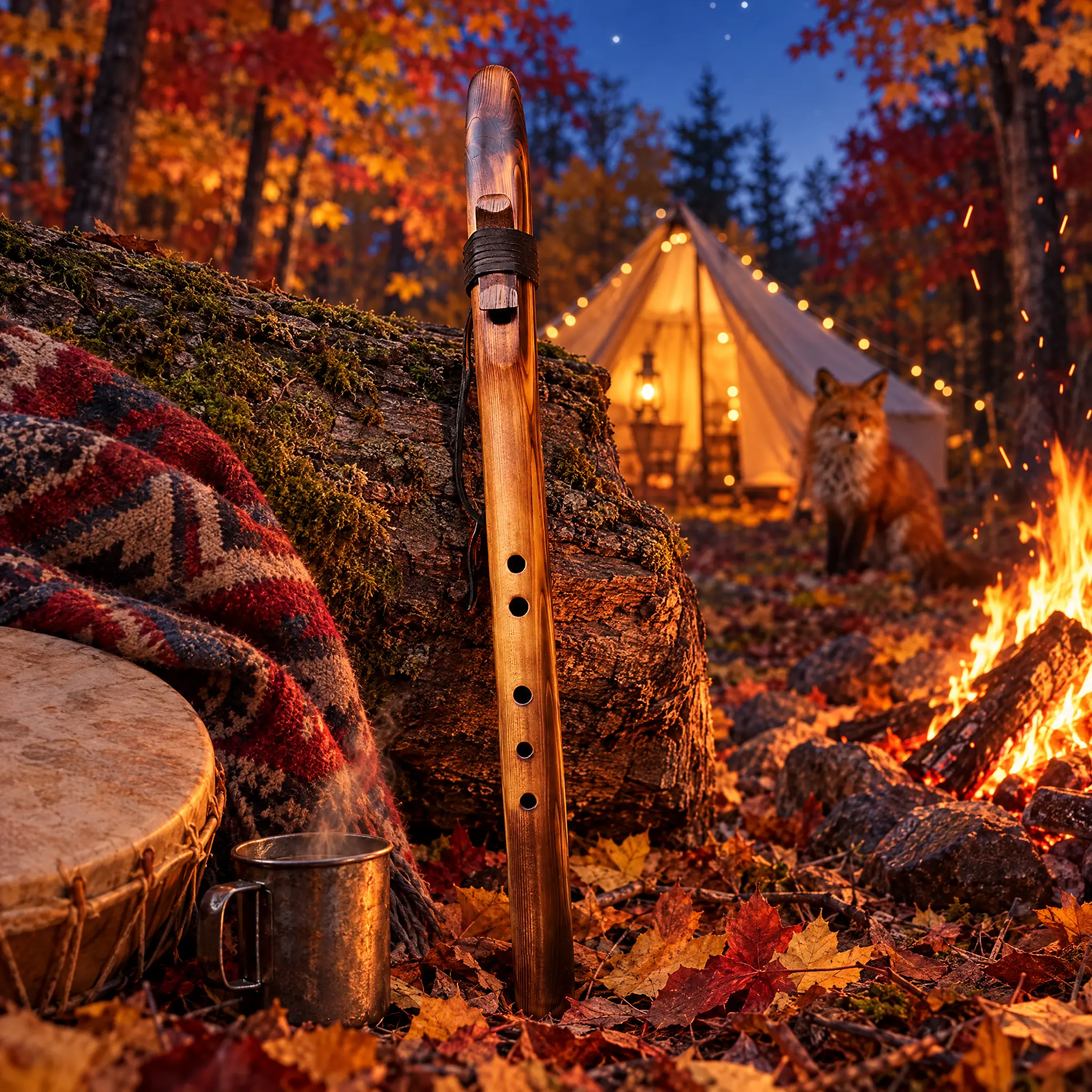 Handcrafted Native American Style Western Cedar 5-Hole Flute - A Minor 432 Hz Pentatonic, Beeswax & Burnt Finish, Beginner-Friendly Unisex Wind Musical Instrument, Easy to Play No Wrong Notes, for Meditation, Gypsy Life Handcrafted Magic