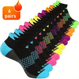 6 Pairs of Women's Ankle Socks, Cushioning, Breathable and Anti-slip Sports Socks