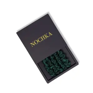 NOCHKA 100% Pure Mulberry Silk Scrunchie (Set of 5) for Luxurious Hair Care and Stunning Results - Premium Frizz Prevention Scrunchie Set for All Hair Types - Made in USA