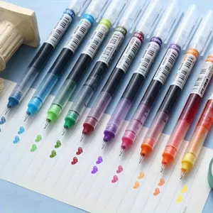 6/12/24pcs Gel Pens with 0.5mm Fine Tip, Quick Dry Ink, Transparent Barrel, Smooth Writing for Office, School, Art Journaling, Artists