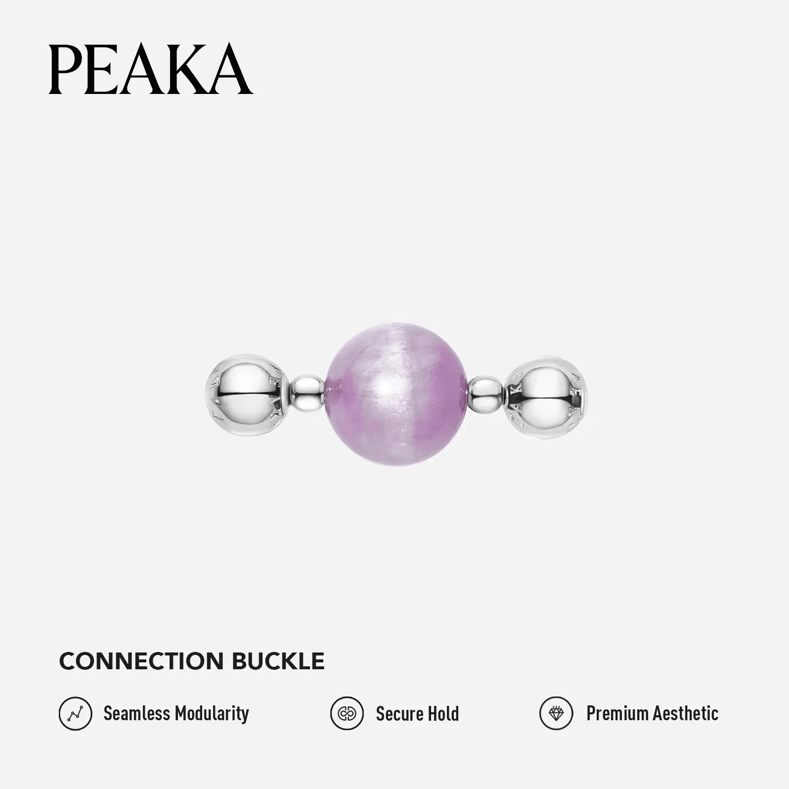 Peaka Kunzite Charm Pendant for Women, Magnetic Clasp Jewelry
