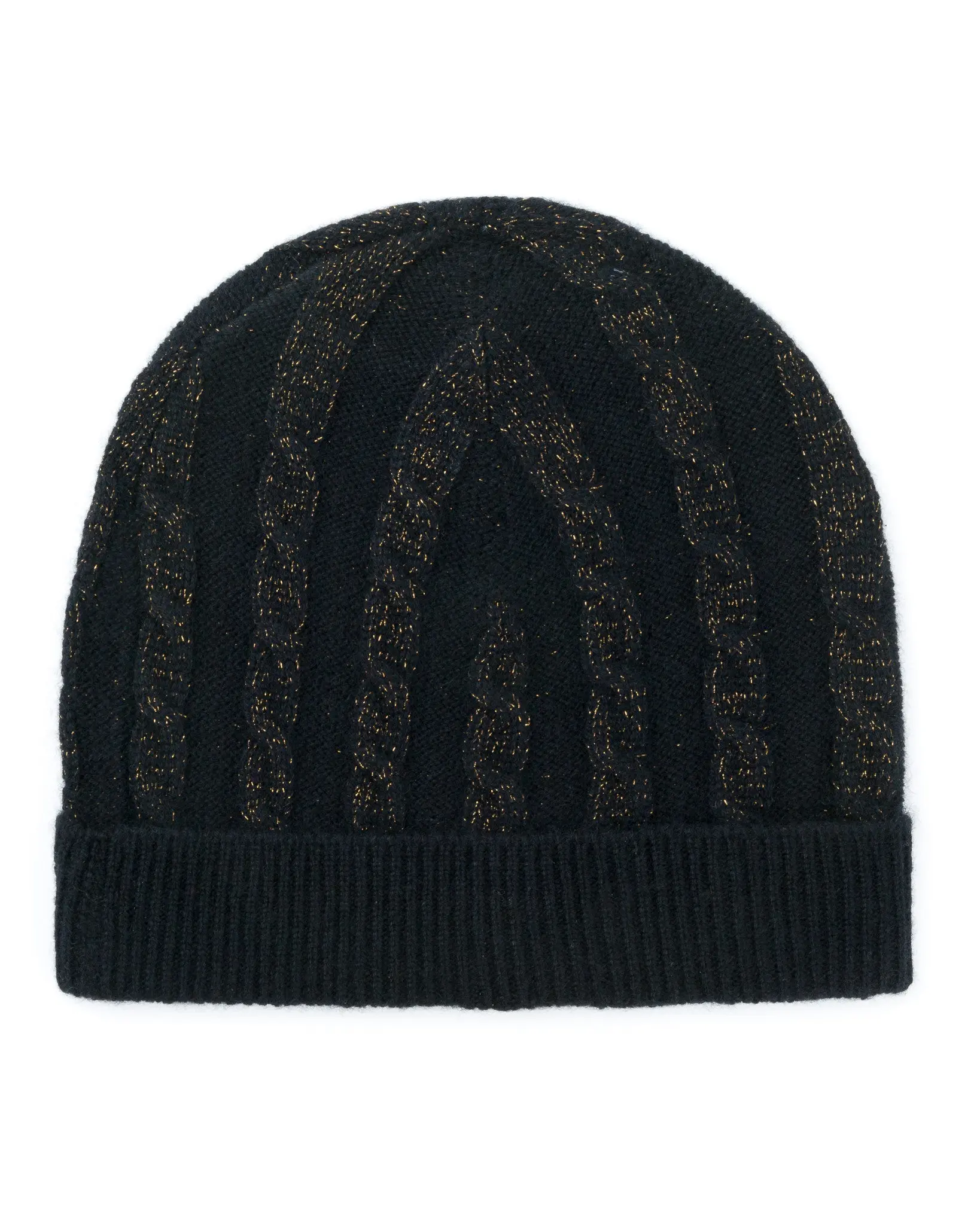 Cable Lurex Cashmere Hat