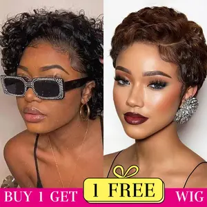 [Combo sale Pixie Cut Wig] "buy1 get 2 wig"13x4 Pixie Cut Wig Lace Front Wigs Human Hair Lace Frontal Human Hair Wigs 180% Density for Women