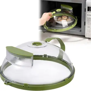 Microwave Protector Cover with Steam Vent, 10-Inch Transparent Food Tray Lid, Kitchen Accessory for Microwave, Home Use