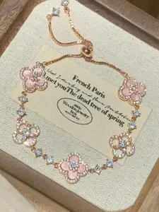 Women's Four-Leaf Clover Bracelet, Allergy-Free Alloy Waterproof Bracelet with Adjustable Fit, Multicolor Options