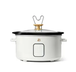 Beautiful 4Qt Slow Cooker with Touch-Activated Display, White Icing by Drew Barrymore