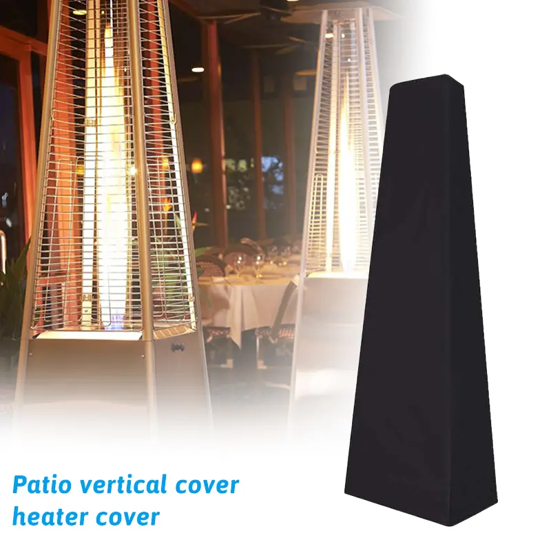 Vertical Patio Heater Cover - Heavy-Duty Durable Polyester Waterproof Black, 24in x 24in x 87in (61x61x221cm) Fits Most Outdoor Heaters, Classic Home Care Dust Cover for Protection