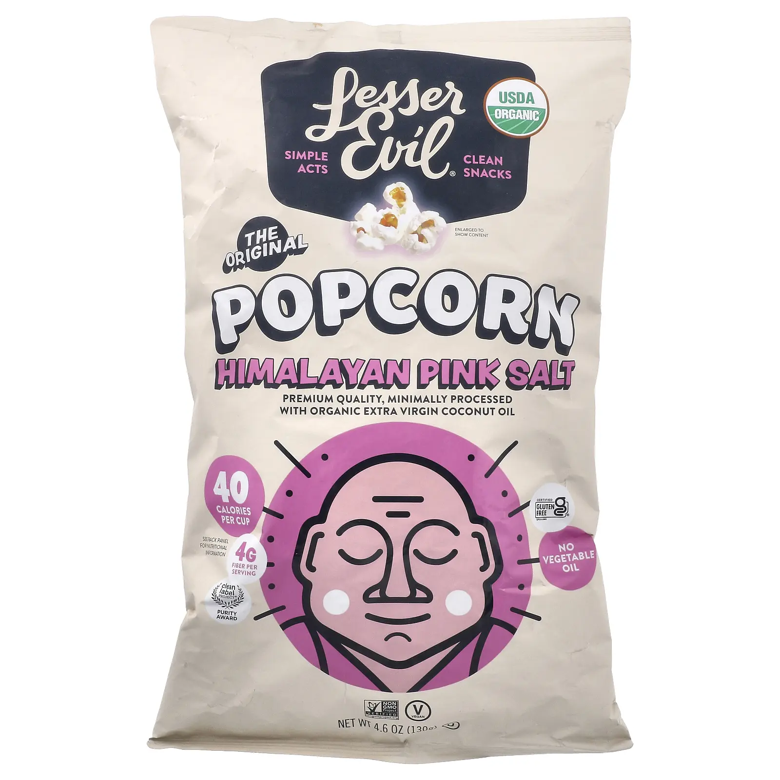 LesserEvil Popcorn, Himalayan Pink Salt, 4.6 oz (130 g)