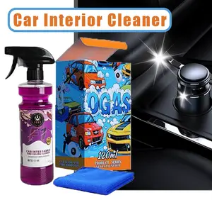4PCS Car Interior Cleaning Kit – 120ml Fabric & Ceiling Cleaner with Color-Safe Bleach, Polishing Effect, and Upholstery Detailer