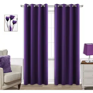 Dark Purple Curtains 84 Inch Length for Living Room 2 Panels Set Grommet Window Drapes Rich Royal Deep Purple Blackout Luxe Elegant Curtains for Bedroom Girls ,52 x 84 Inches Long Eggplant Plum