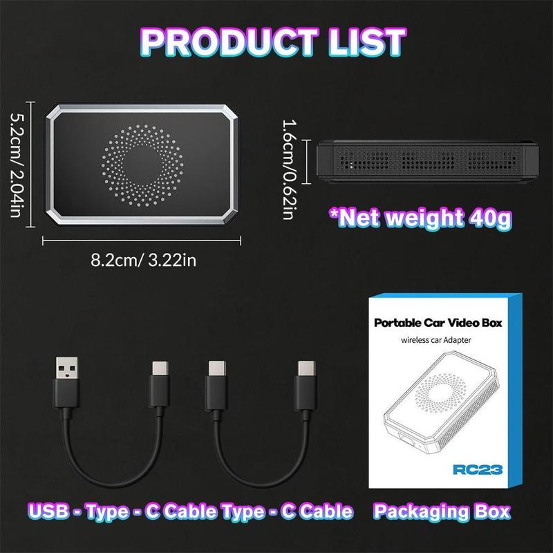 3-in-1 Wireless CarPlay Adapter Magic AI Video Box for iPhone with  YouTube Plug and Play for Factory OEM Wired Car Play Cars & iOS 10+