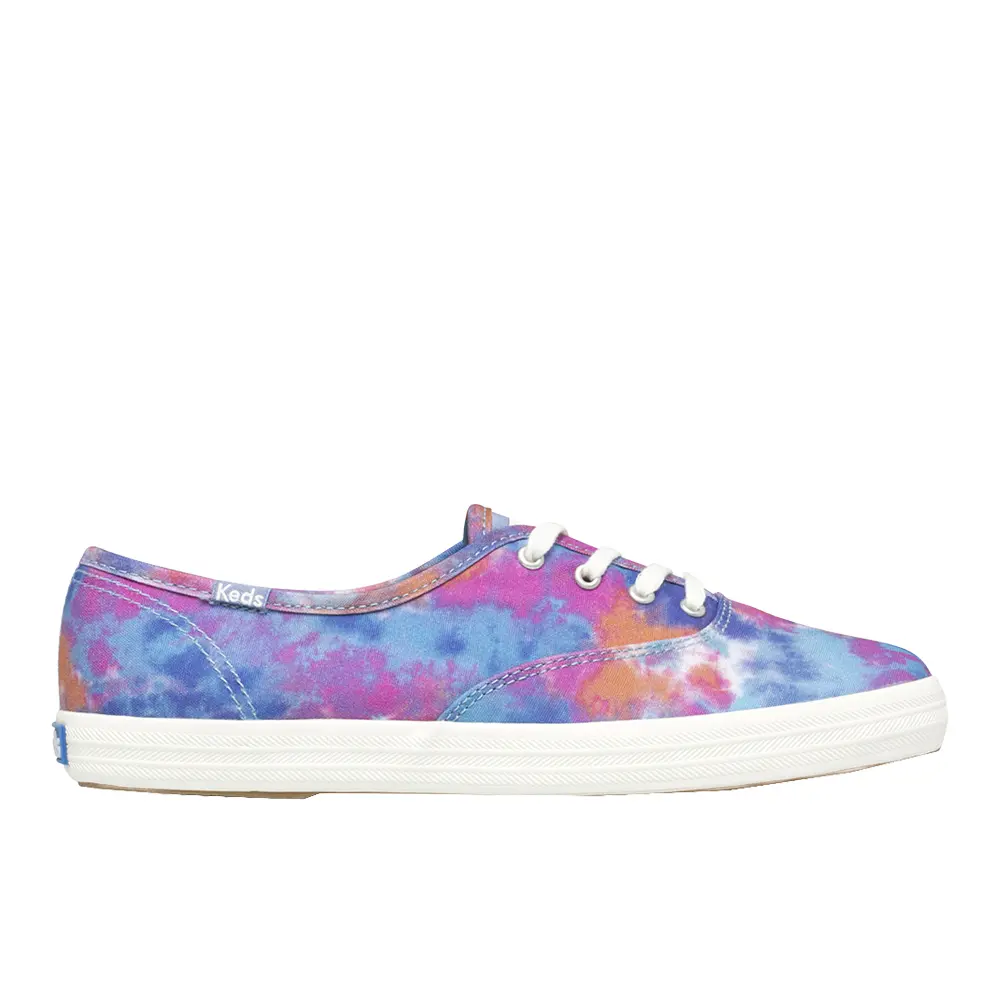 Keds Womens Champion Canvas Tie Dye Lace Up Sneakers Shoes Casual - Blue