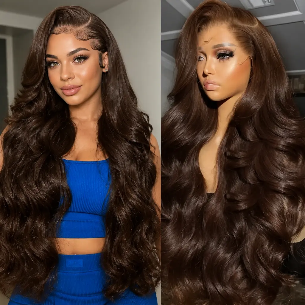 Women's Synthetic Lace Front Wig - Large Body Wave Long Curly, Fluffy Voluminous, Popular African American Style Full Wig for Daily Use, Parties