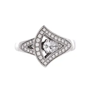 Pre-owned Bvlgari Divas' Dream Openwork Ring 18K White Gold with Diamonds by Rebag