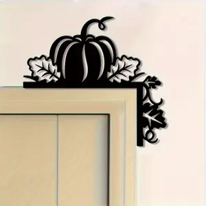 Rustic Pumpkin Metal Wall Decor with Leaf Design, Iron Corner Decoration for Home Office Cafe, Ideal Valentine Wedding Gift