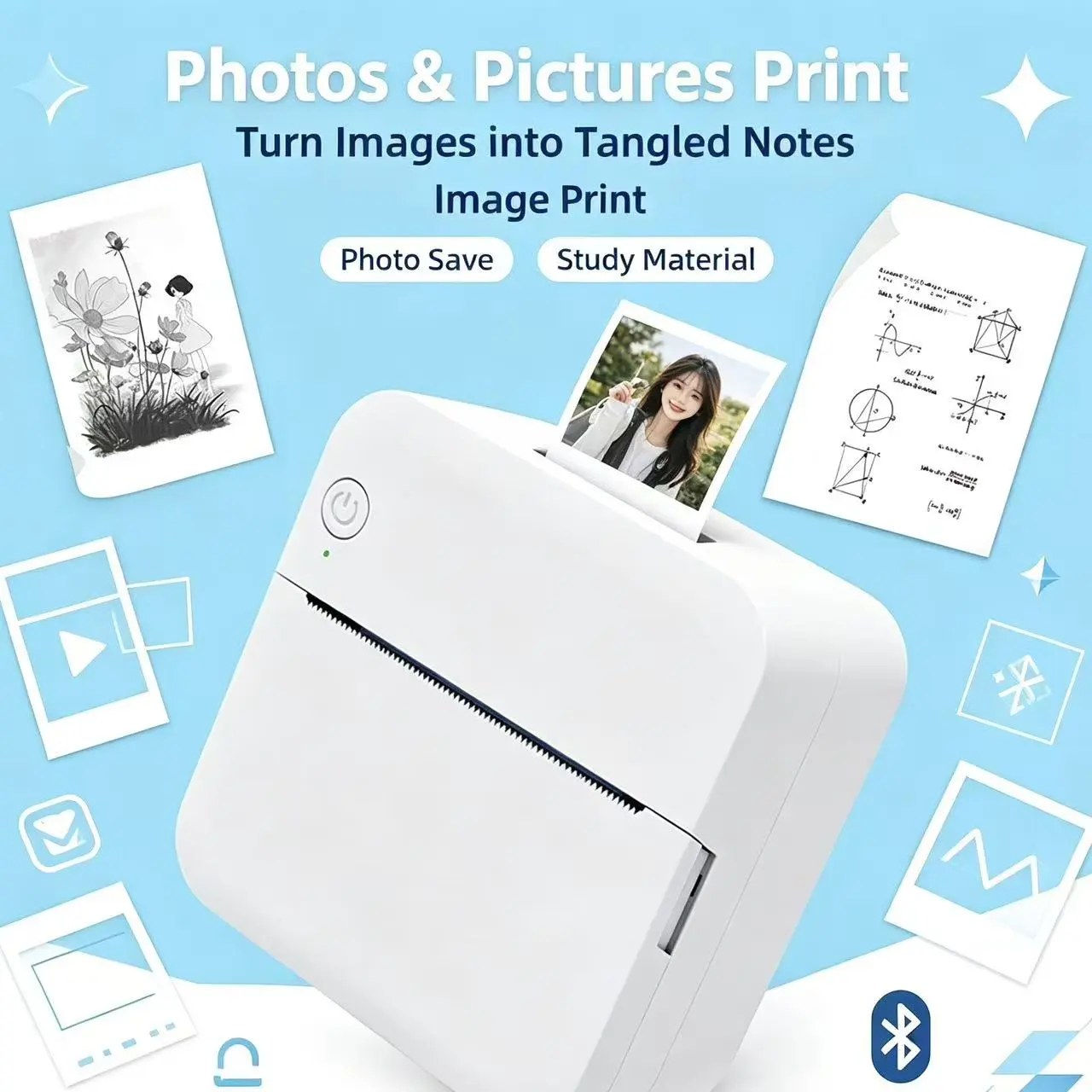 Photos & Pictures Print Turn Images into Tangled Notes Image Print Photo Save Study Material Bluetooth Enabled Printer