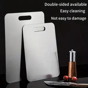 Thickened 304 Honeycomb Stainless Steel Cutting Board - Food Kitchen & Fruit Board, Durable Multi-Purpose Rolling Board for Meat Vegetables Cheese, Ergonomic Design, Non-Slip Surface, Food Preparation, Compact Storage,High Quality Materials Chopping board