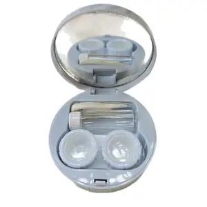 Contact Lens Case with Cleaner Washer, Travel Size Cute Colored Contact Lenses Applicator Removal Tool Kit with Mirror Solution Bottle