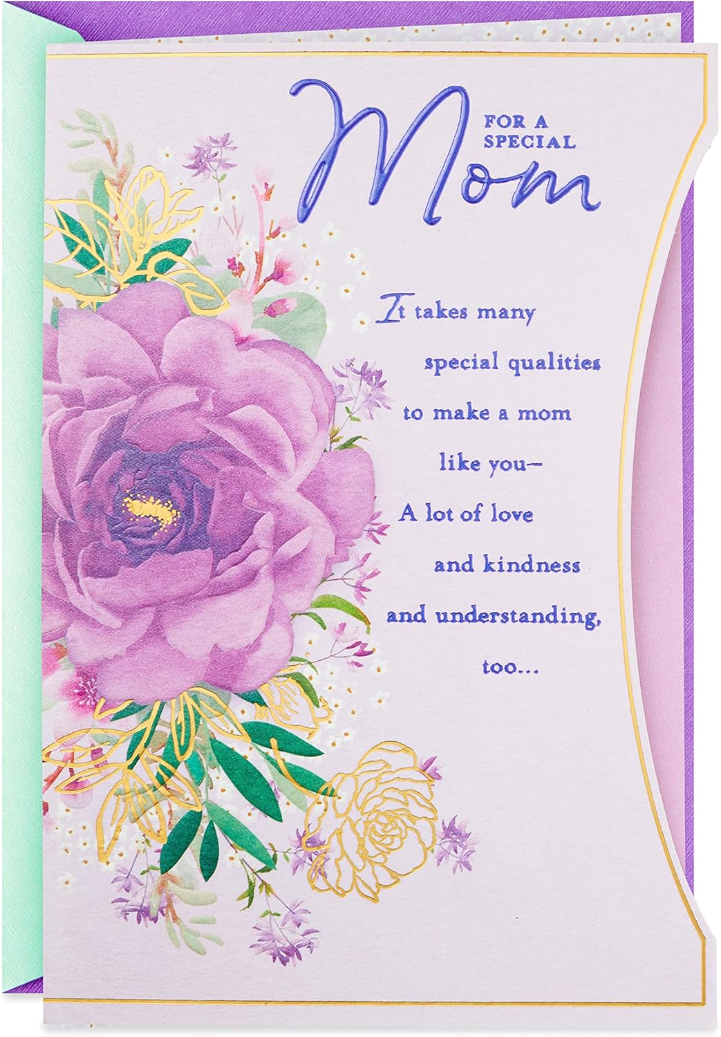 Mother's Day Birthday Greeting Card for Mom (Purple Flower)