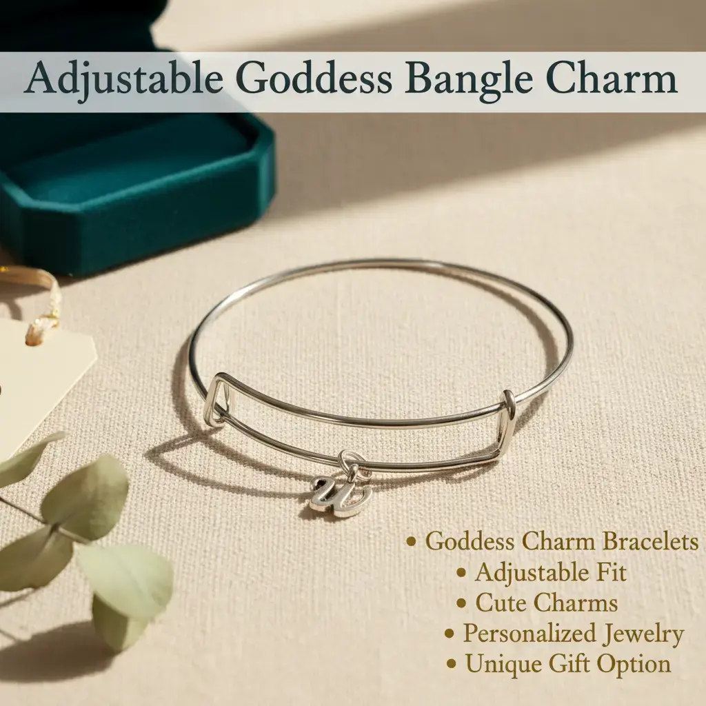 Signature Silver Initial Bangle - Adjustable - Stackable Personalized Bracelet