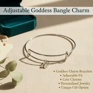 Signature Silver Initial Bangle - Adjustable - Stackable Personalized Bracelet