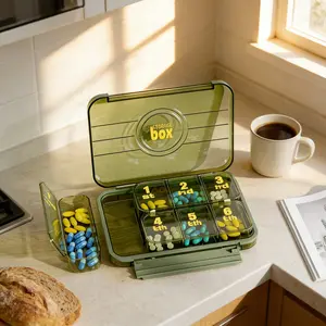 Portable Weekly Pill Box, 7-Day Medication Organizer, Large Capacity Medicine Storage Container, Easy Carry Daily Dosage Dispenser, Healthcare