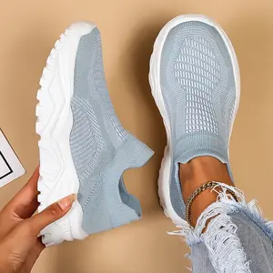 2025 New Style Plain Color Low Top Sneakers, Casual Comfortaable Breathable Running Sports Shoes, Slip on Trainer for Summer Wear, Shoes for Women, Fall Freshness for Fall 2025 Mesh Shoes Fall Shoes Comfortable Shoes Sneakers
