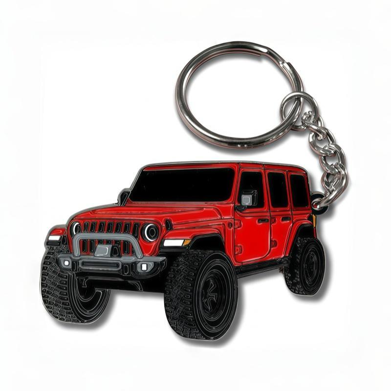 Jeep Wrangler Keychain - Double-sided Metal Design with Sharp Clear Contours & Vivid Bright Colors for Jeep Owners Durable Stylish Accessory