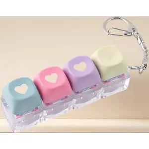 Creamy Keyboard Fidget Toy – 1-Pack Silent Love-Heart MOA Keycap Clicker Keychain, PBT Stress Relief Fidget for Adults, Calm Anxiety & Boost Focus at Work or Travel