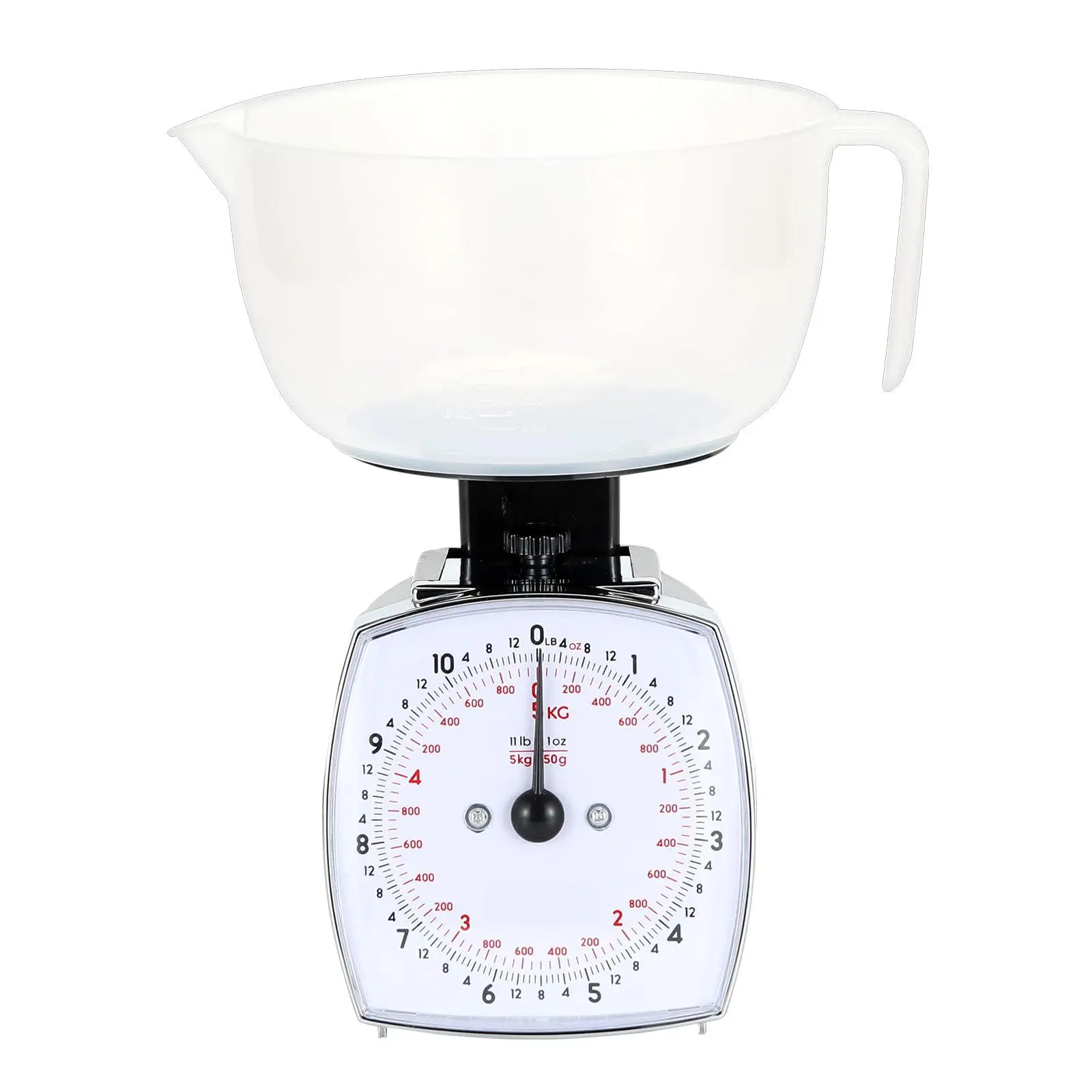 11lb Analog Food Scale Mechanical Dial Kitchen  Removable Measuring Cup Tare Function Friendly