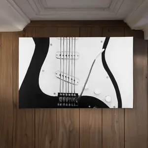 212 MAIN CODM2134MF7HM8 21x34 in. Black Electric Guitar Door Mat - Stylish Household Textile Rug for Home Decor