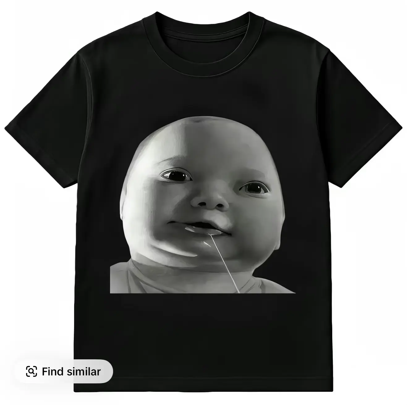Cotton Funny AI Baby Holding Laugh Meme Viral Trend T-Shirt for Casual Wear & Trendy Outfits Comfortable Breathable Design Pure Cotton Fabric Soft and Light Loose Round Neckline