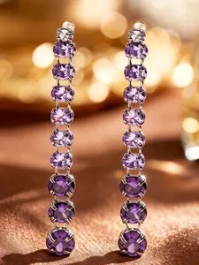1 pair of amethyst long pendant earrings, cut to give the gemstones a transparent luster, suitable for daily wear, vacation dates, and other occasions. It is also a surprising and exquisite small gift.